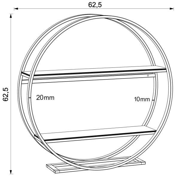 SHELF dohányzóasztal, 62,5 cm átmérő, tölgy