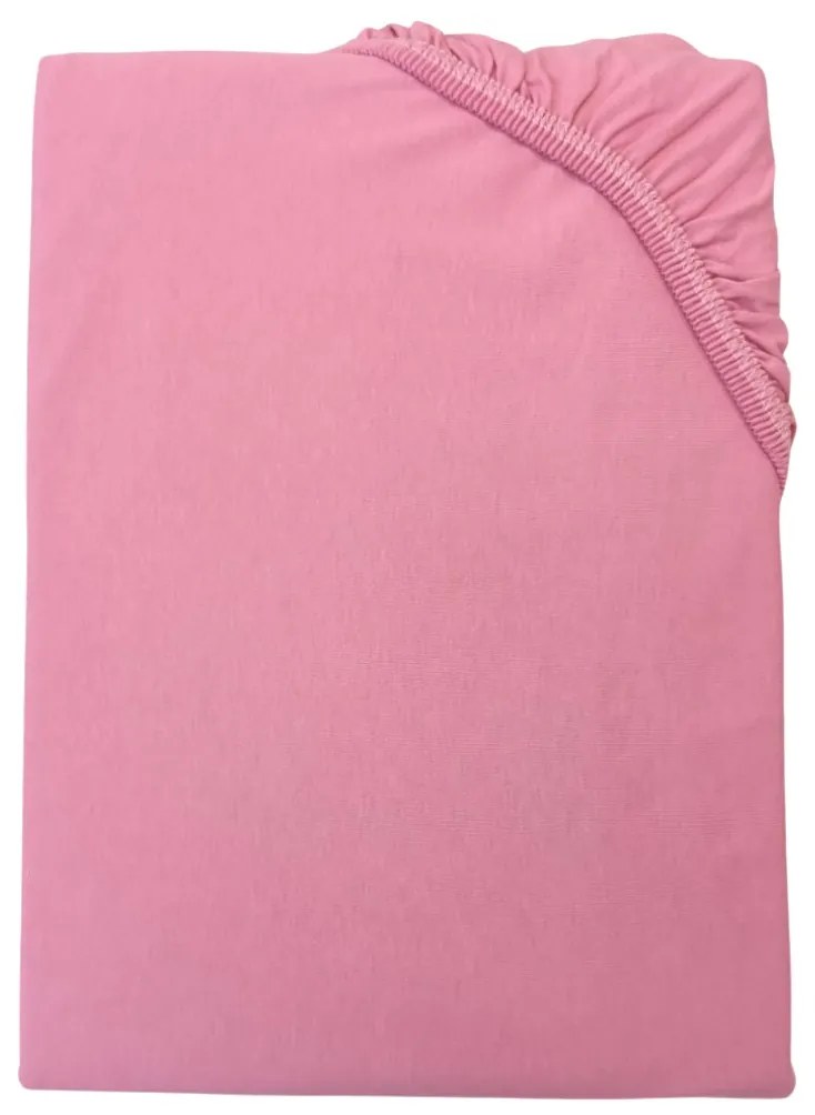 Világos rózsaszín Jersey lepedő TiaHome - 60x120cm