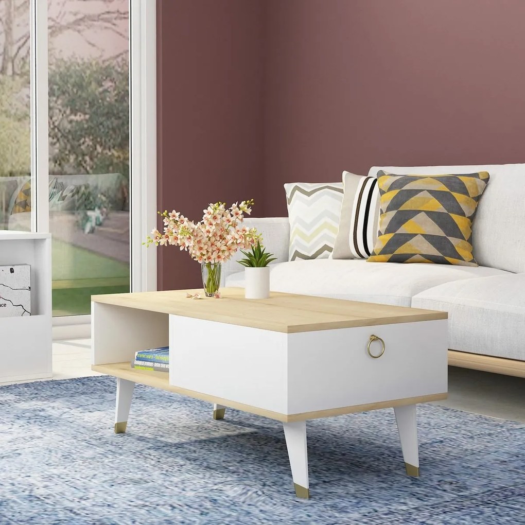 Delux Sapphire Oak and White konferenciaasztal