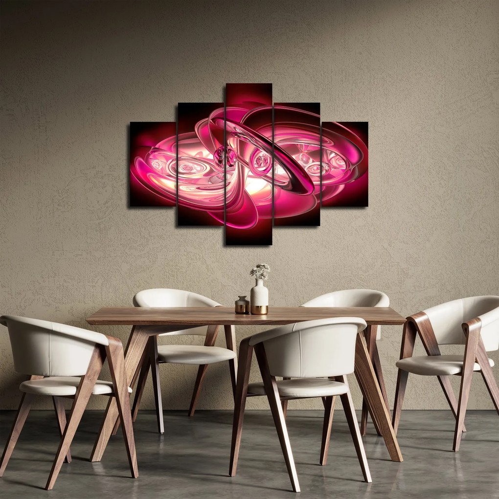 Rózsaszín fraktálos kép (150x105 cm)