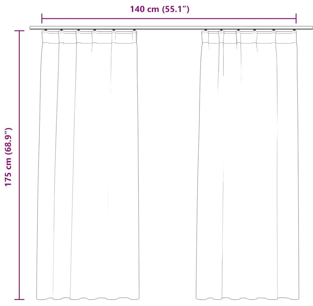 2 db sötétkék bársony sötétítőfüggöny kampókkal 140 x 175 cm