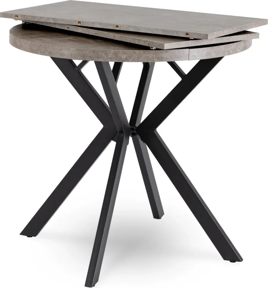 Stół DORIAN Rozkładany 80-160 cm Beton/Czarny