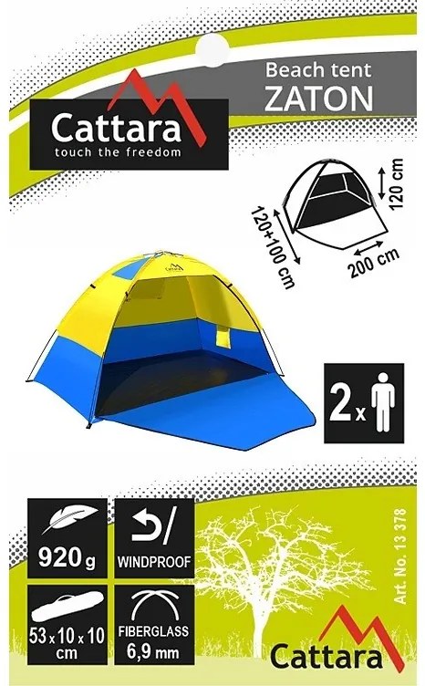 Cattara Zaton strandsátor, 200 x 120 x 120 cm