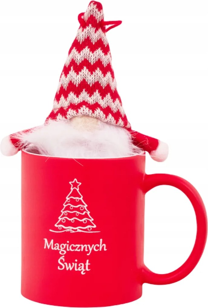 Kerámia bögre, karácsonyi, manó figurával, ajándék Mikulásra, karácsonyra