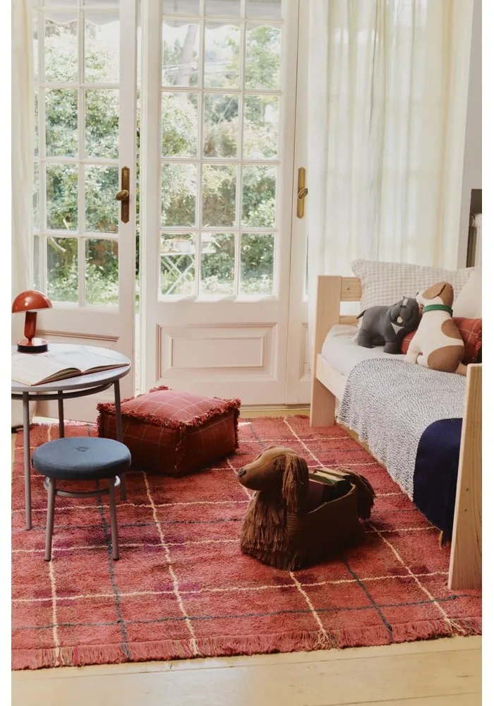Piros mosható-kézi szövésű pamut szőnyeg 140x190 cm Tartan Vintage Red – Lorena Canals