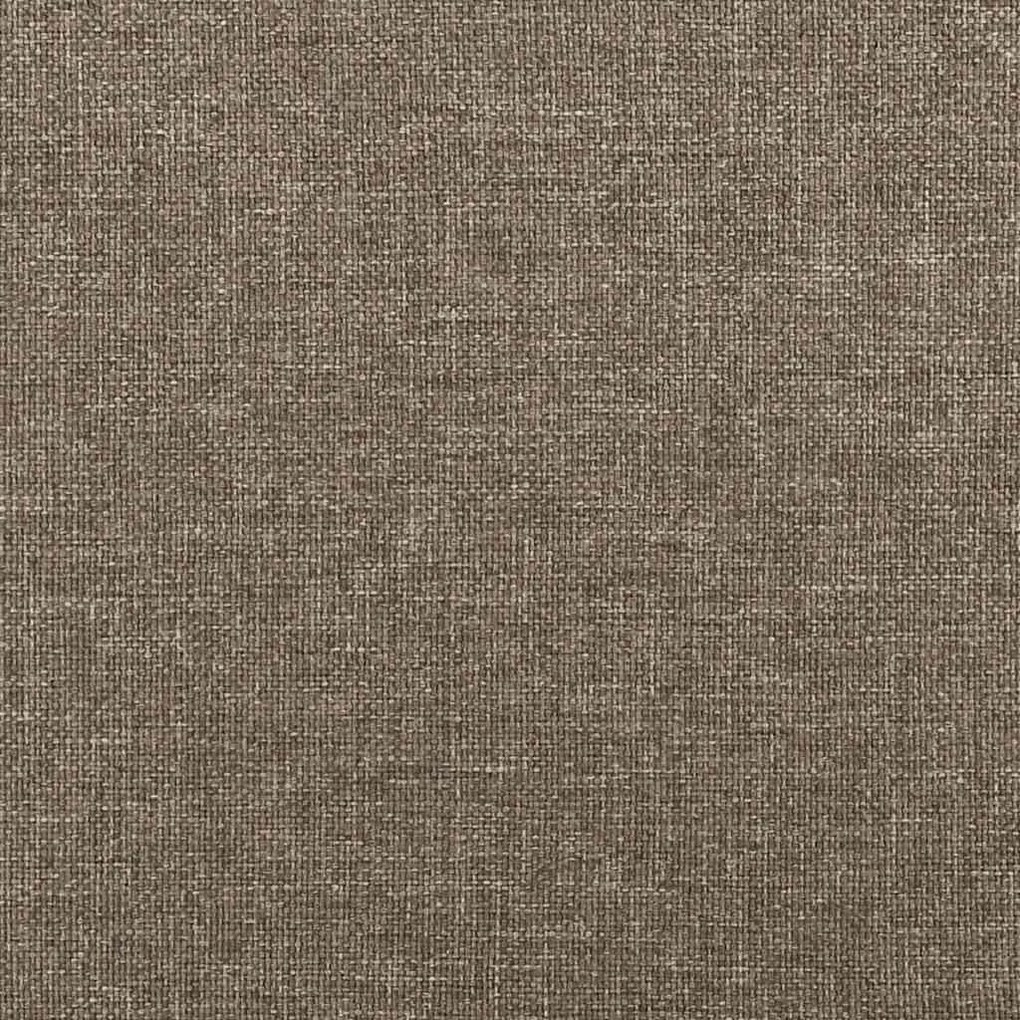 tópszínű szövet ágykeret fejtámlával matrac nélkül 80 x 200 cm