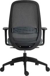 Irodai szék, karfás, fekete szövetborítás, feszített hálós háttámla, fekete lábkereszt, MAYAH Mid Chair II, fekete (BBSZVV64)