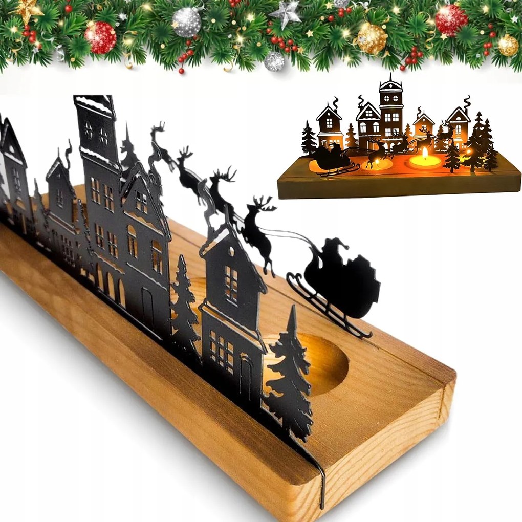 Gyertyatartó Fém karácsonyi gyertyatartó tartókkal