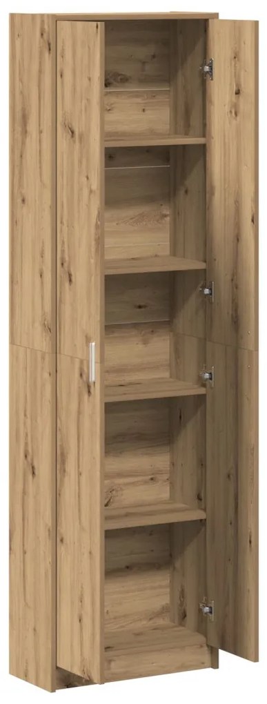 Szekrény Tömör Tölgy 55x25x189 cm Szerelt Fa