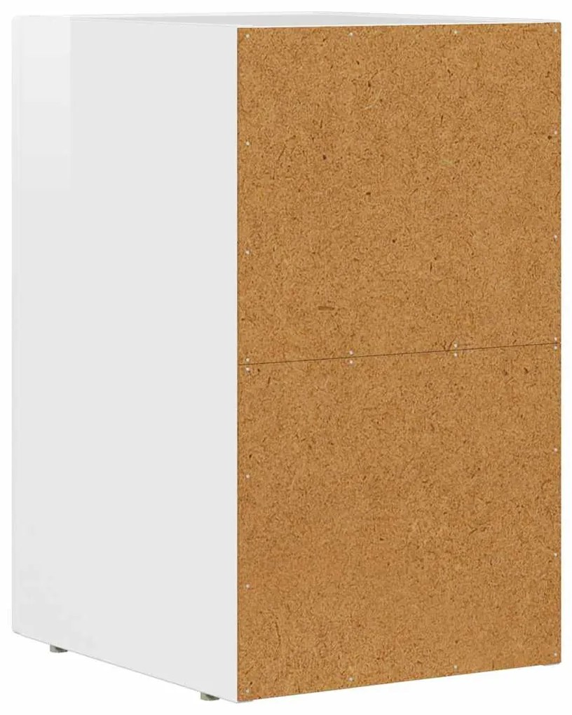 Éjjeli asztal 2 pcs Magas Fényű Fehér 29.5 x 35 x 50 cm Faanyag