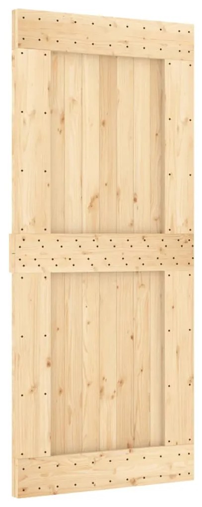 tömör fenyőfa tolóajtó fémszerelékszettel 90 x 210 cm