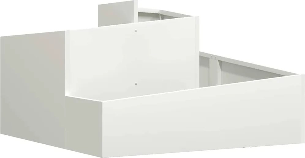 vidaXL Kerti cserép Fehér 80 x 80 x 50 cm Hidegen hengerelt acél