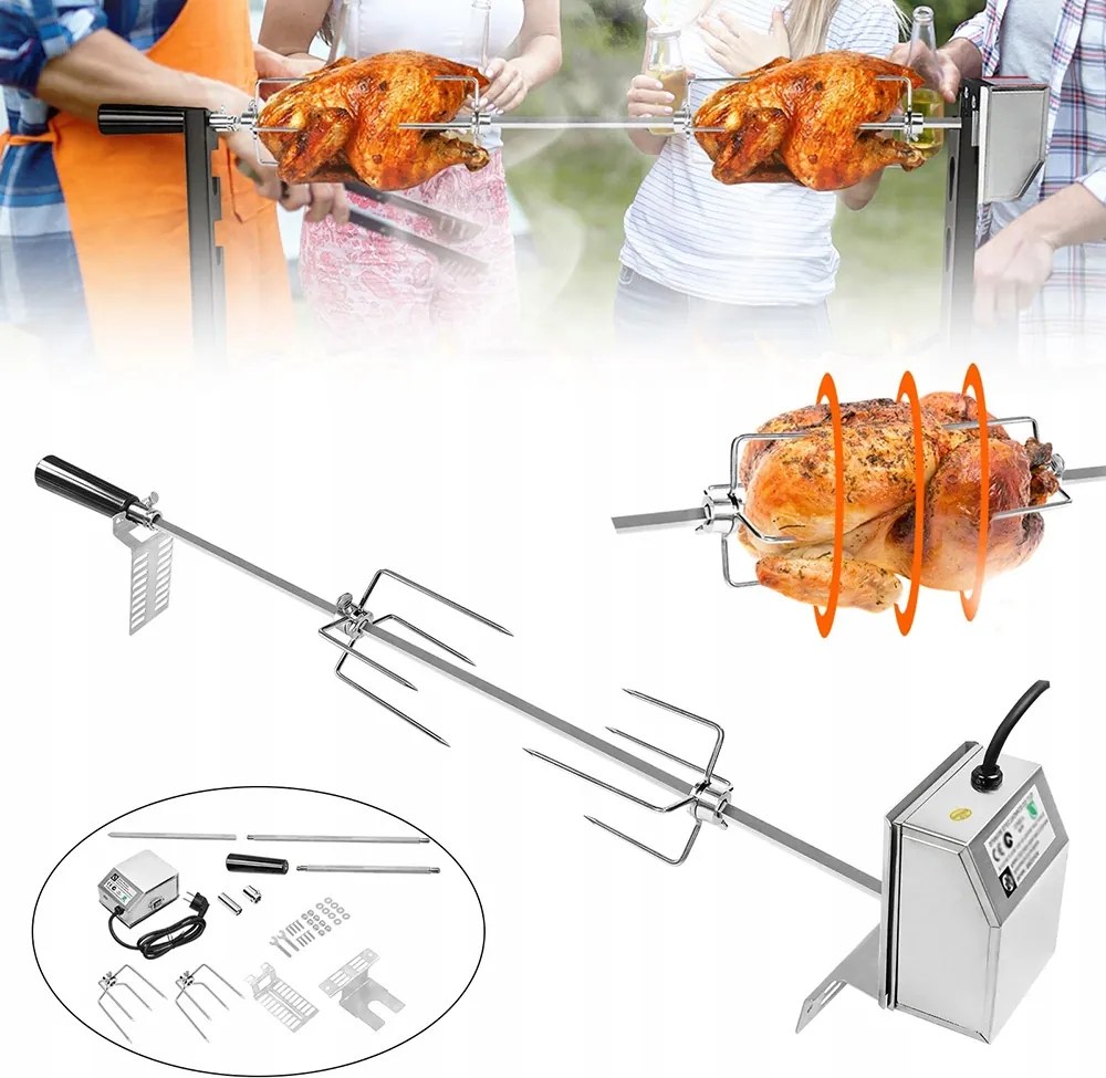 Univerzális Grill Rozsda Szett Bbq 117 cm Elektromos Rozsda Szett