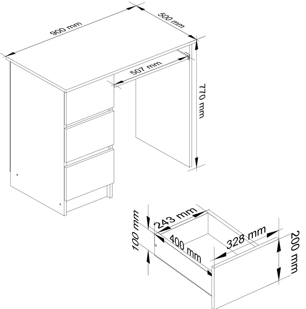 PC asztal Benicio (wenge + fehér) (B). Akció -13%. 1069029