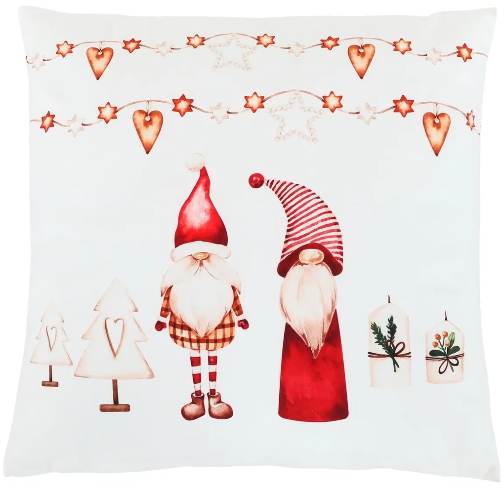 Pillow with filling Christmas with elves velvet,45 x 45 cm