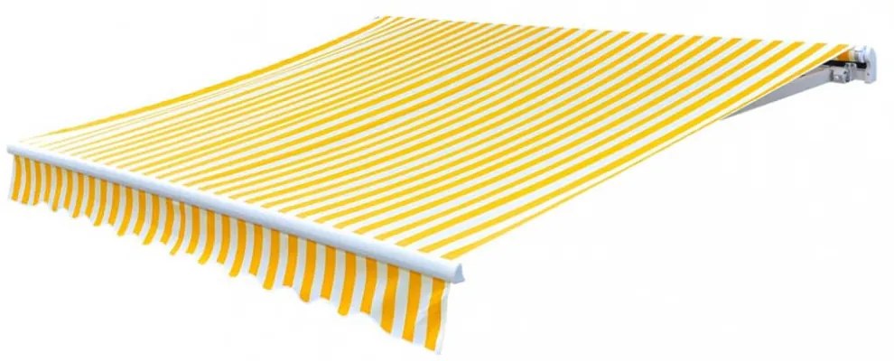 sárga-fehér vászon napellenző tető 6 x 3 m (a váz nem tartozék)