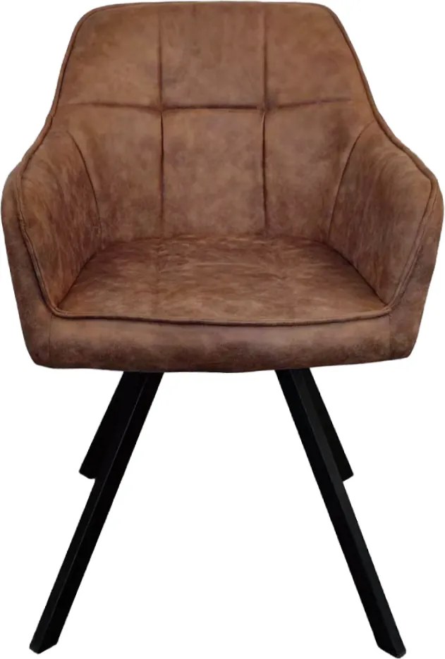 Forgó étkezőszék, sötétbarna szövet csiszolt bőr hatással, SAMANTA