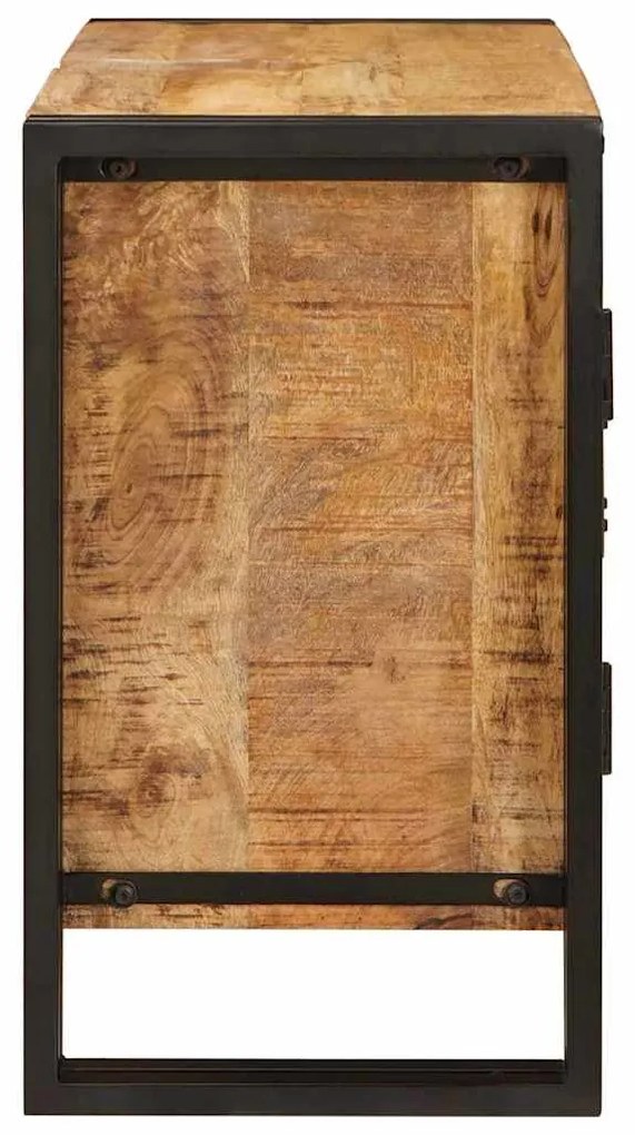Fürdőszobai mosdószekrény 71 x 33 x 58 cm Tömör mangófa és vas