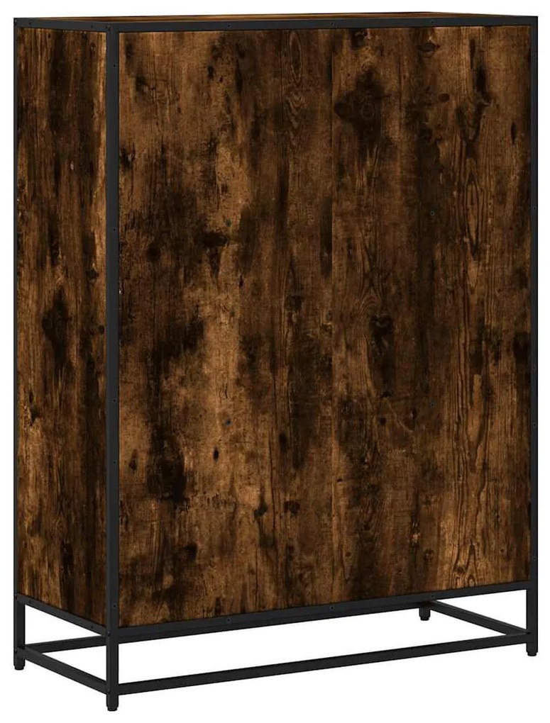 füstös tölgy színű szerelt fa könyvszekrény 80,5x35x107,5 cm