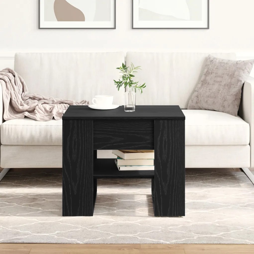 Fekete Tölgy Kávézóasztal 55.5x55x45 cm Műszaki Fából Készült