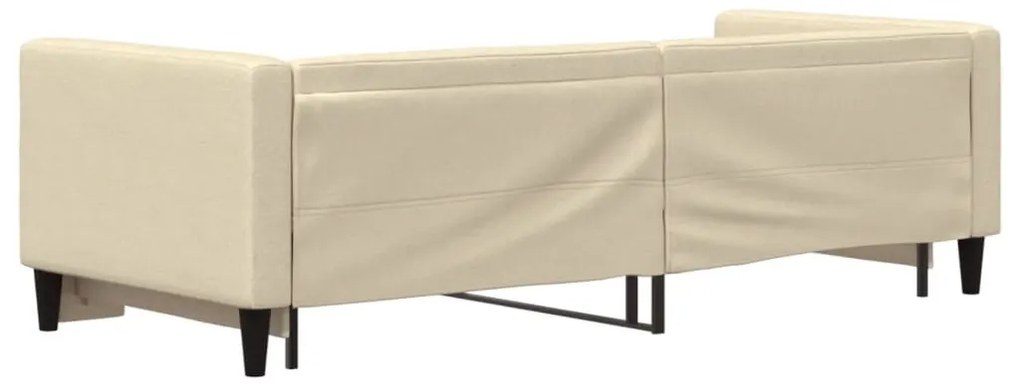 krémszínű kihúzható szövet heverő 80 x 200 cm