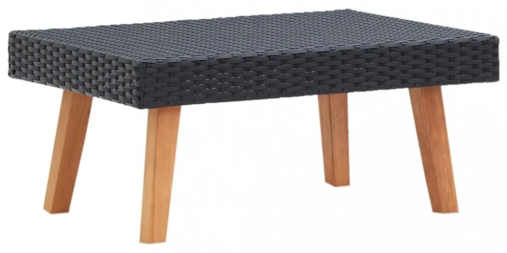 vidaXL 2 részes fekete polyrattan kerti ülőgarnitúra párnákkal