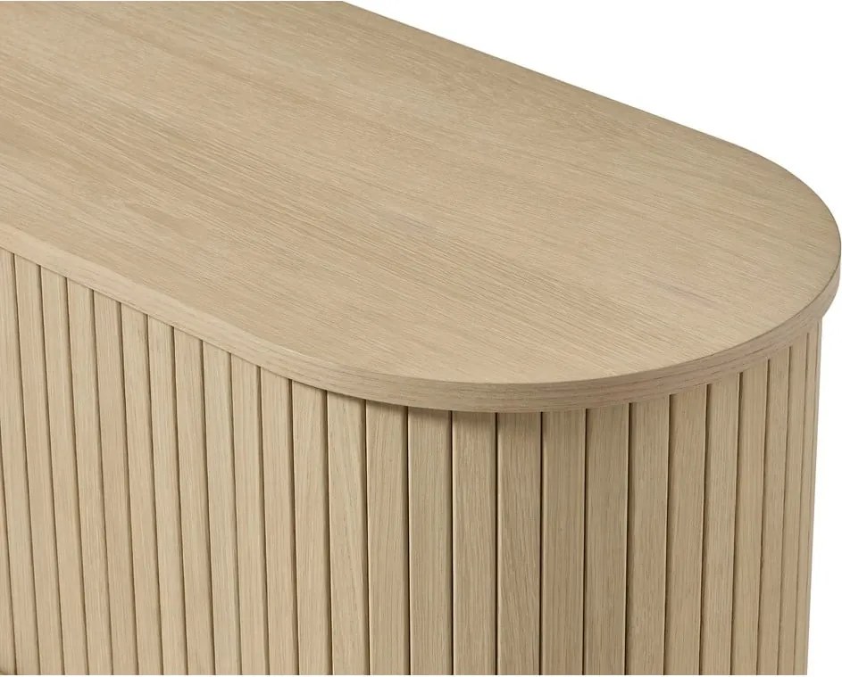 Natúr színű TV-állvány tölgyfa dekorral 180x56x40 cm Meta – Unique Furniture