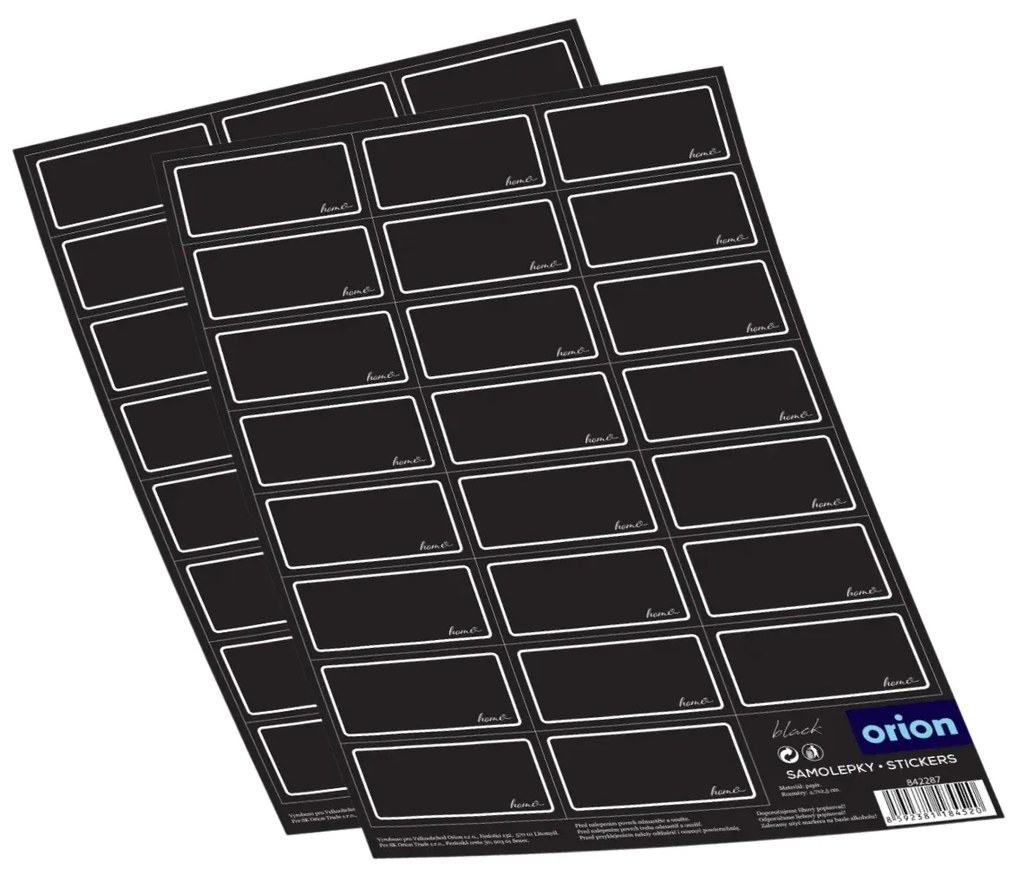 Orion Fűszertartó matricák BLACK 2 x 23 db