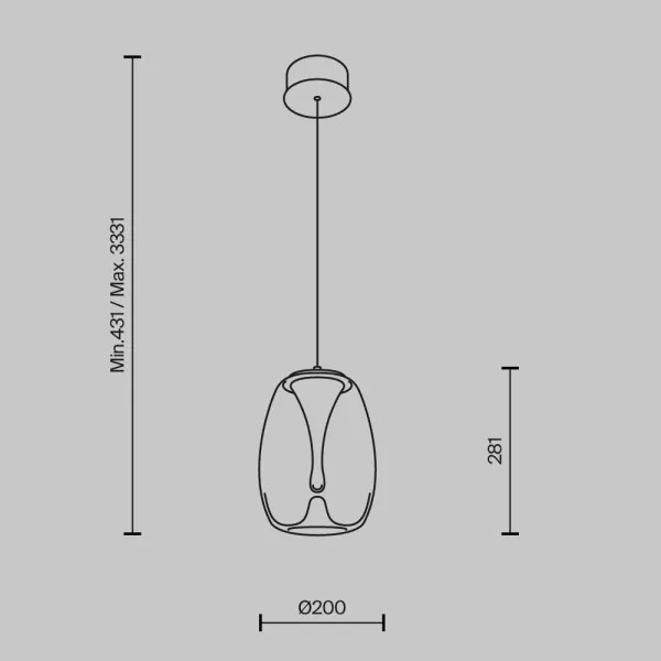 Maytoni MOD282PL-L8G3K - LED Csillár zsinóron SPLASH LED/7W/230V 3000K arany