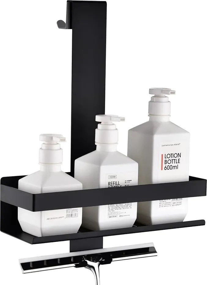 Akasztós Zuhanypolc Zuhany Kosár Fekete rozsdamentes acél