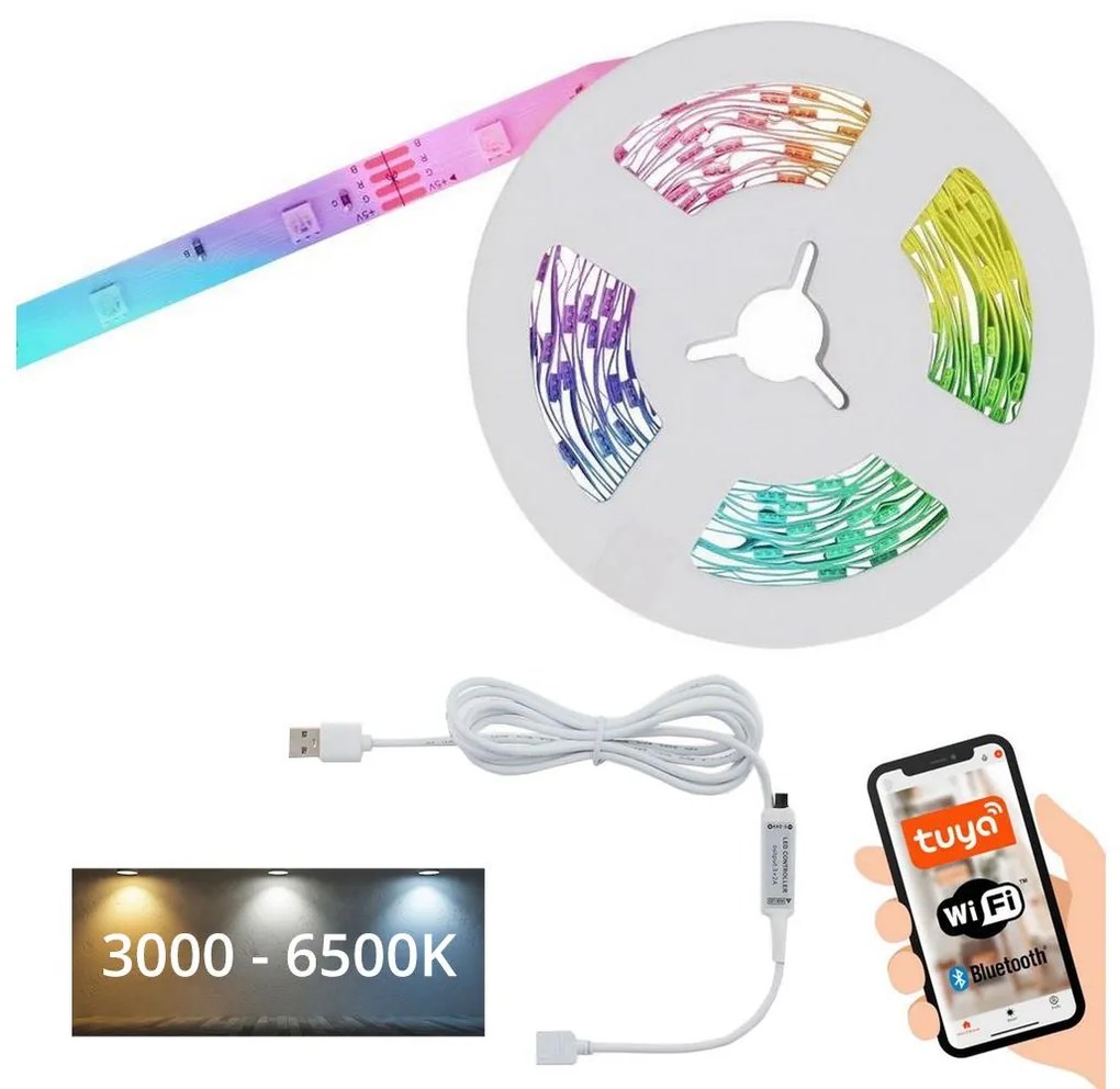 Brilo Brilo - LEG RGBW Dimmelető szalag 6,6m LED/7,5W/USB Tuya BL1225