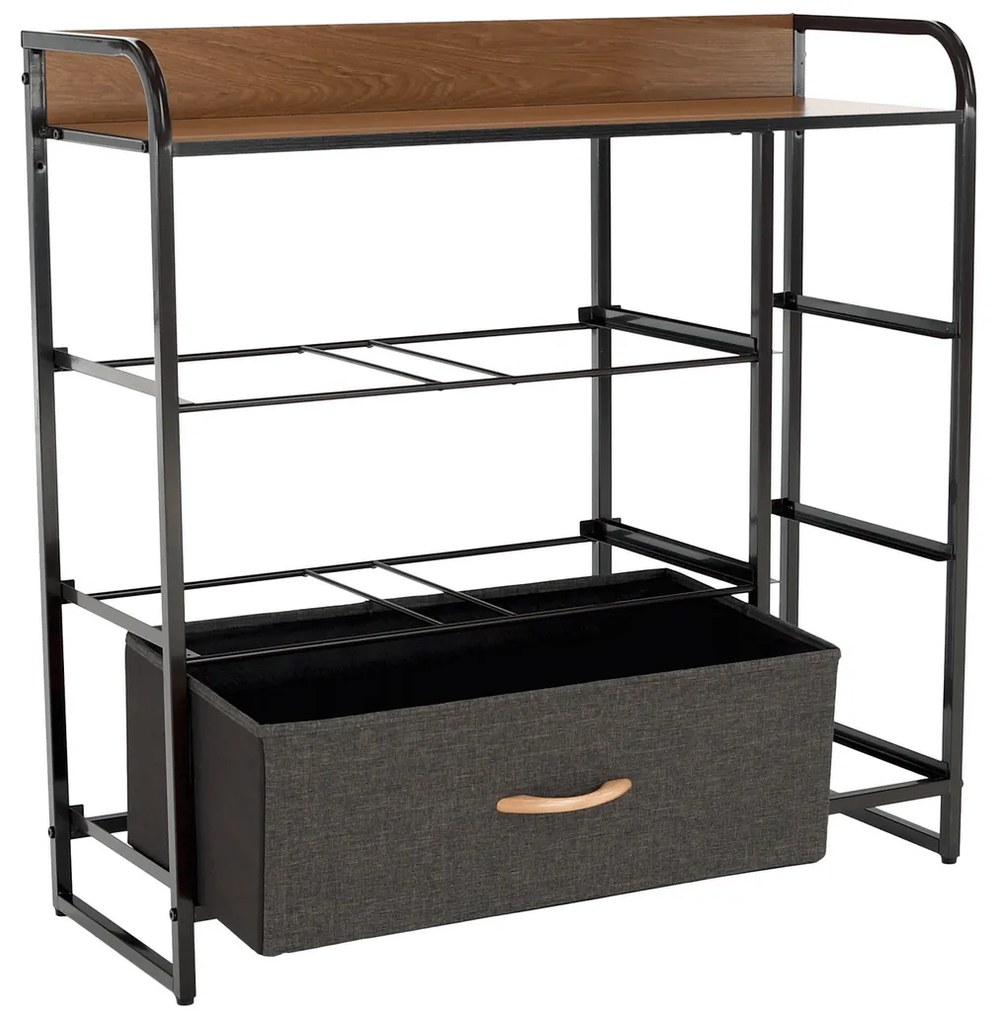 HAZEL TYP 3 szekrény szövet fiókokkal, barna, XL