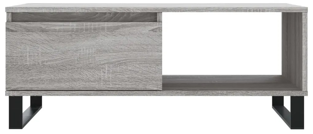 Szürke sonoma színű szerelt fa dohányzóasztal 90 x 50 x 36,5 cm