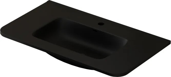 AREZZO design SIERRA 80 cm-es beépíthető solid surface mosdó, fekete