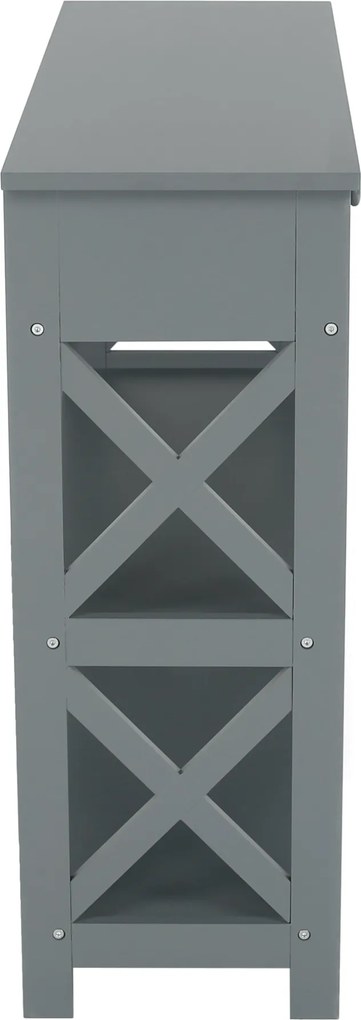 Konzolasztal, szürke, LOMIR