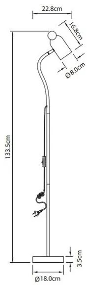 Lámpa Állólámpa MOUSE , 0420, max.250V, 50/60Hz, 1*E27, max.25 W, IP20, átmérő 8 cm, sötétkék/sárga