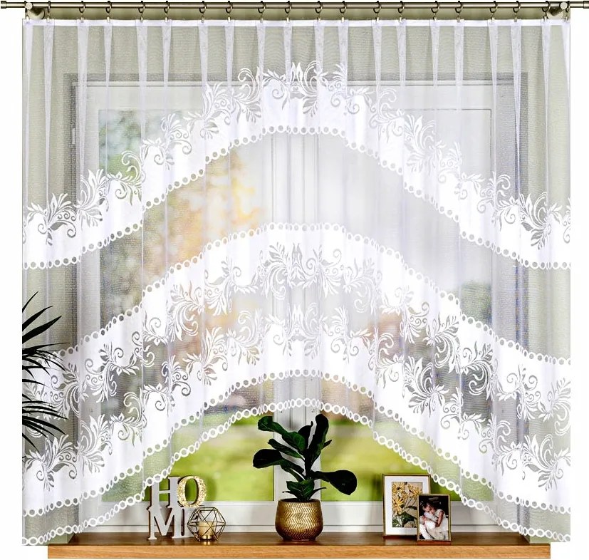 Slawomira 300x160cm kész függöny, rövid, szobába, konyhába íves