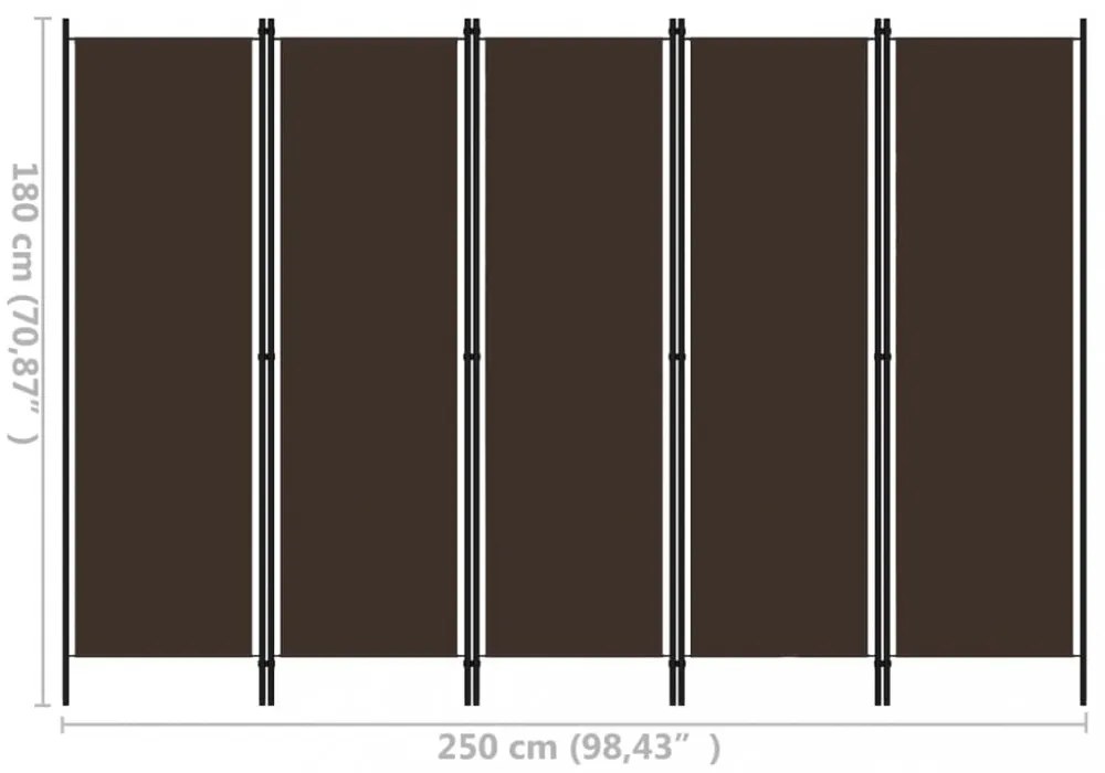 barna 5 paneles paraván 250 x 180 cm