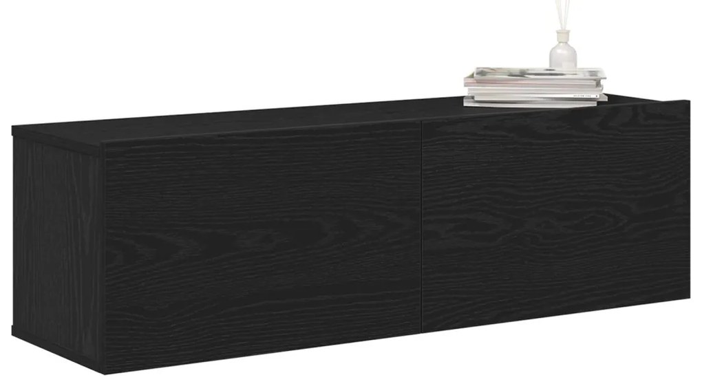 TV szekrénykék 2 db Fekete tölgy 100x30x30 cm Műanyag