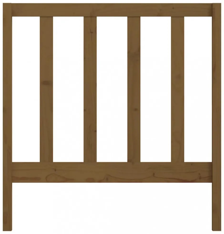 mézbarna tömör fenyőfa ágyfejtámla 96 x 4 x 100 cm