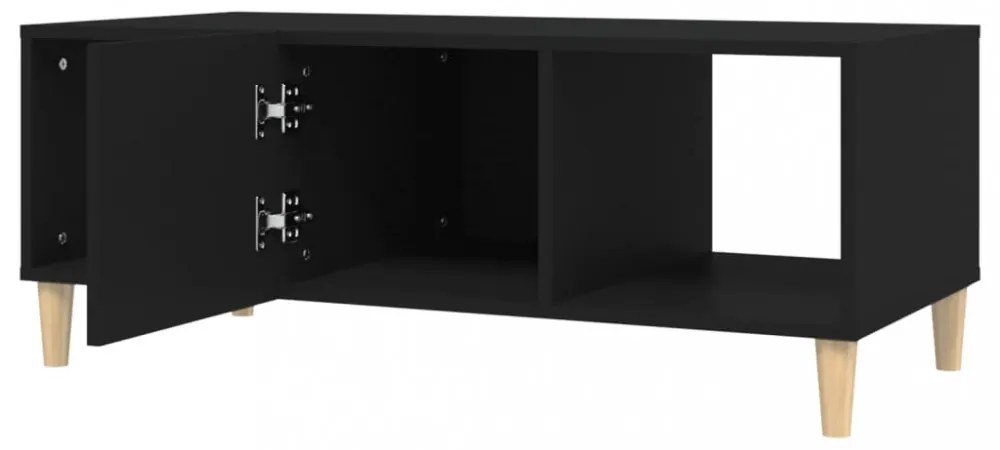 fekete szerelt fa dohányzóasztal 102 x 50 x 40 cm