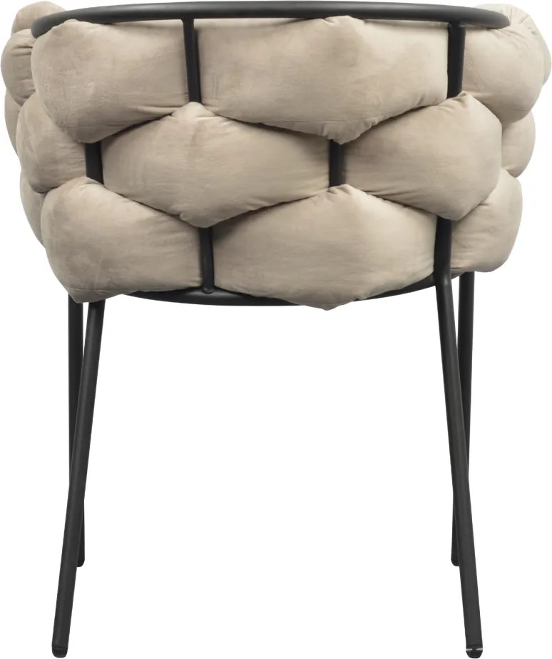 Étkezőszék, szürkésbarna Taupe Velvet szövet/fekete, DOROTA