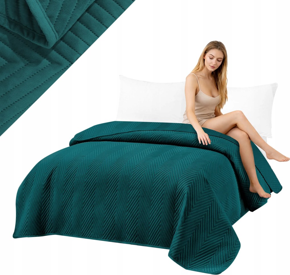 Ágytakaró 170x210 Velúr Tengeri Steppelt Halszálka Több színben