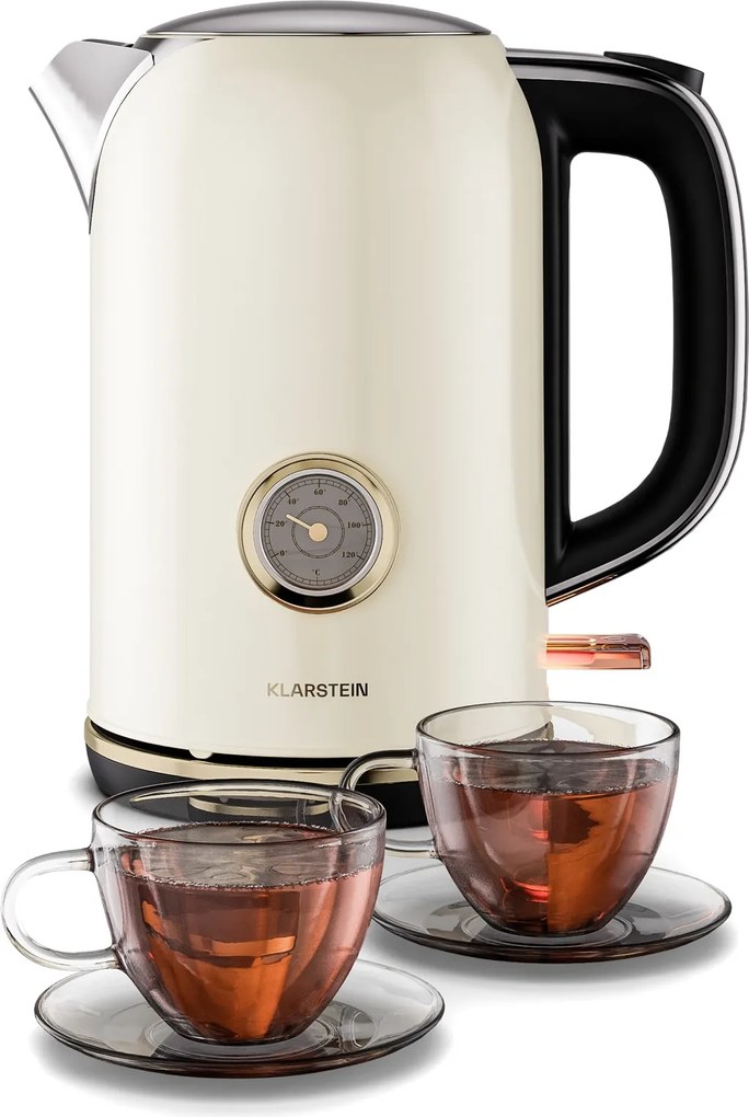 Klarstein Victoria vízforraló | 1,7 liter | 2200 W | 360°-os forgatható talp | Időtlen design