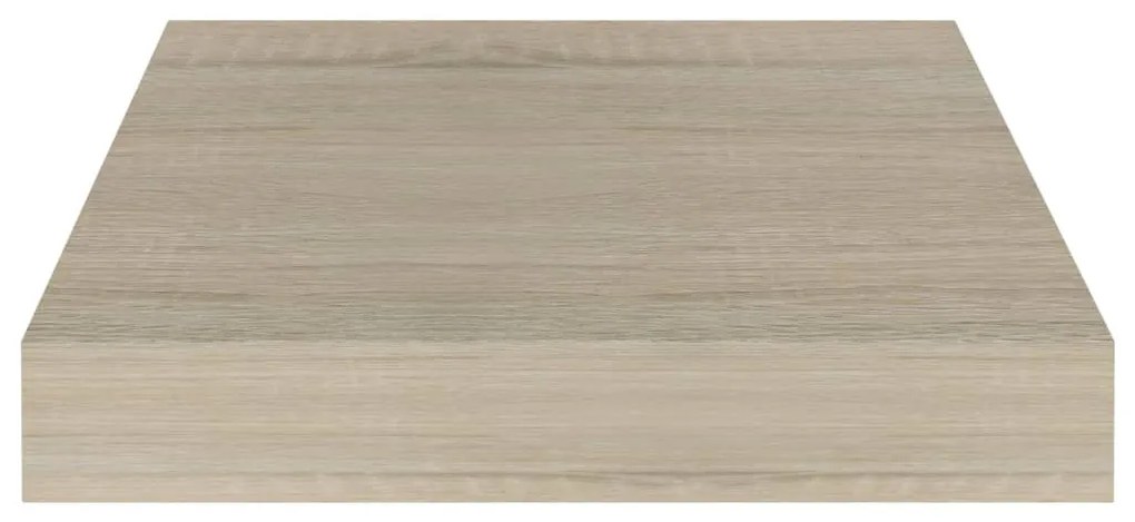 4 db tölgyszínű MDF lebegő fali polc 23 x 23,5 x 3,8 cm