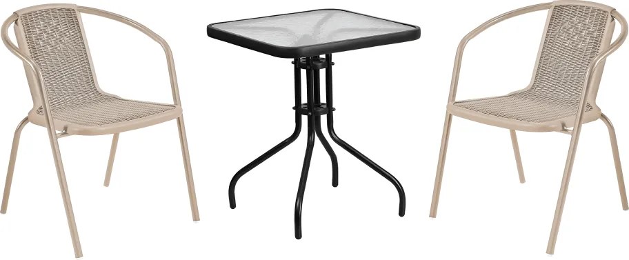 Kerti rakásolható szék, champagne, acél/műanyag, FRENY