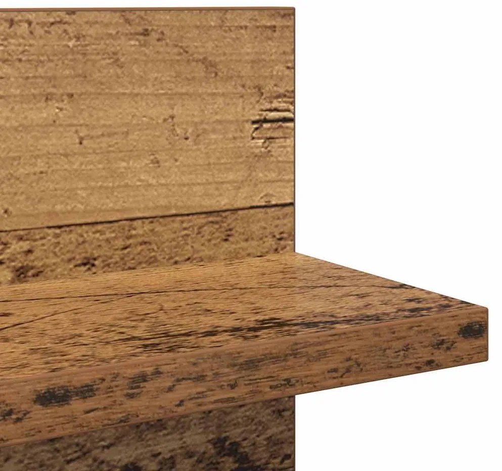 Falpolcok polcokkal 2 pcs Régi fa 80 x 11.5 x 18 cm Faanyag