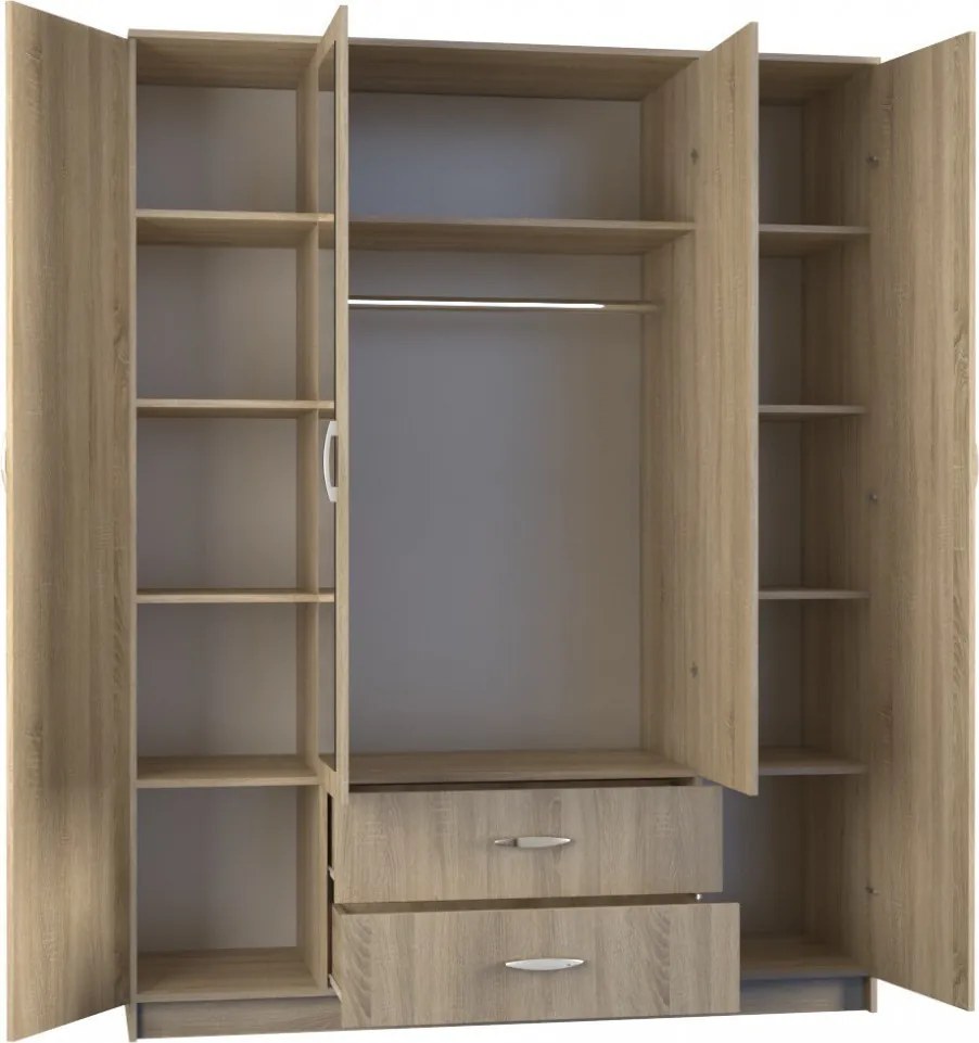 ROMANA 160 gardróbszekrény, sonoma