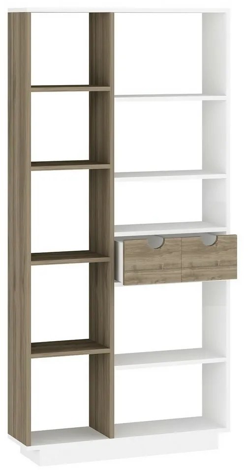 Luma White and Walnut könyvespolc