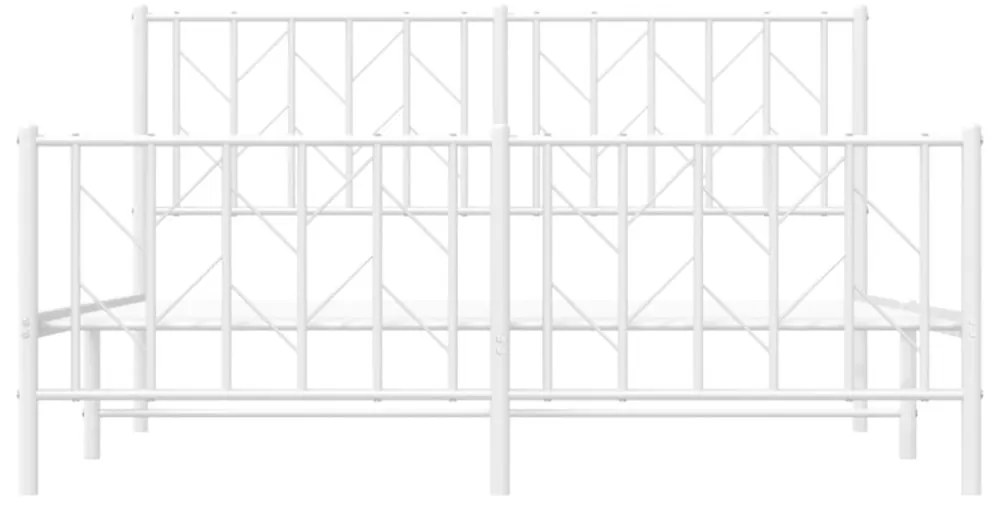 fehér fém ágykeret fej- és lábtámlával 150 x 200 cm
